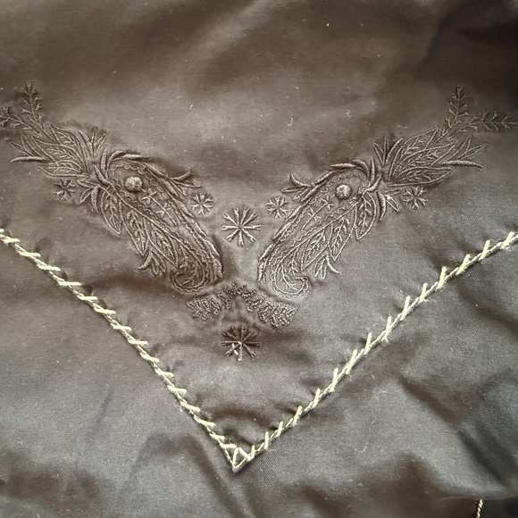 VTG Ryan Michael Western Long Sleeve Pearl Snap Button Woman SZ S Silk Blend - Picture 10 of 16